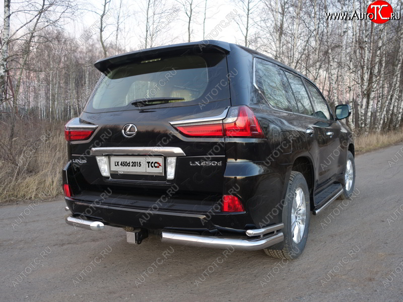 27 599 р. Защита заднего бампера (уголки двойные) ТСС 76,1/42,4 мм  Lexus LX450d  J200 - LX570  J200  с доставкой в г. Майкоп