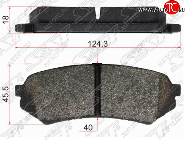 1 299 р. Комплект задних тормозных колодок SAT Toyota Land Cruiser 100 1-ый рестайлинг (2002-2005)  с доставкой в г. Майкоп