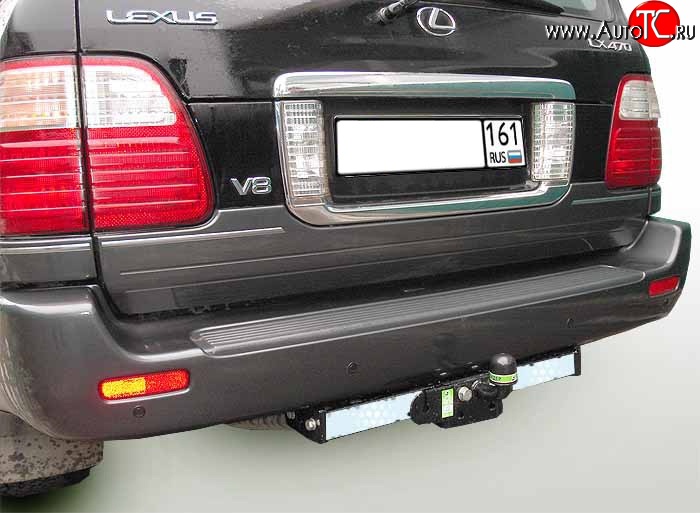 10 449 р. Фаркоп Лидер Плюс (с нержавеющей пластиной) Toyota Land Cruiser 100 дорестайлинг (1998-2002) (Без электропакета)  с доставкой в г. Майкоп
