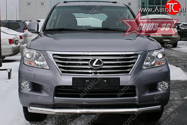 19 439 р. Защита переднего бампера одинарная Souz-96 (d76) Lexus LX570 J200 дорестайлинг (2007-2012)  с доставкой в г. Майкоп