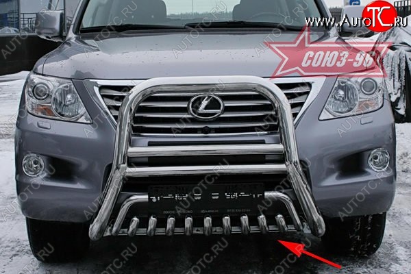 26 849 р. Защита переднего бампера нижняя Souz-96 Lexus LX570 J200 дорестайлинг (2007-2012)  с доставкой в г. Майкоп