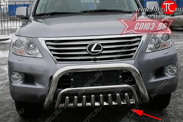 23 849 р. Защита переднего бампера нижняя Souz-96 Lexus LX570 J200 дорестайлинг (2007-2012)  с доставкой в г. Майкоп