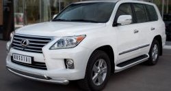 Защита порогов SLITKOFF из круглой трубы диаметром 42 мм (2012-н.в.) Lexus LX570  J200 (2007-2012) дорестайлинг