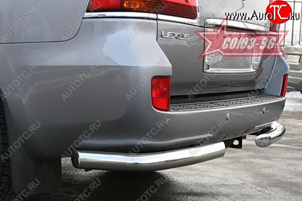 18 629 р. Защита заднего бампера из боковых уголков Souz-96 (d76) Lexus LX570 J200 дорестайлинг (2007-2012)  с доставкой в г. Майкоп