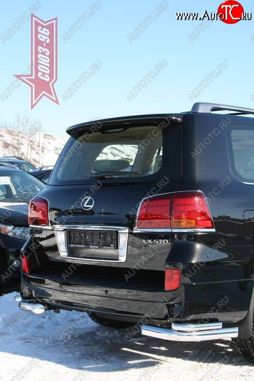 22 769 р. Защита заднего бампера из двойных боковых уголков Sport Souz-96 (d76|42) Lexus LX570 J200 дорестайлинг (2007-2012)  с доставкой в г. Майкоп