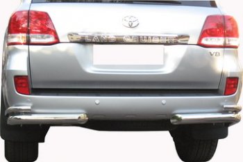 10 999 р. Защита заднего бампера WINBO (уголки, Ø76 и 38 мм, нержавейка) Toyota Land Cruiser 200 дорестайлинг (2007-2012)  с доставкой в г. Майкоп. Увеличить фотографию 3