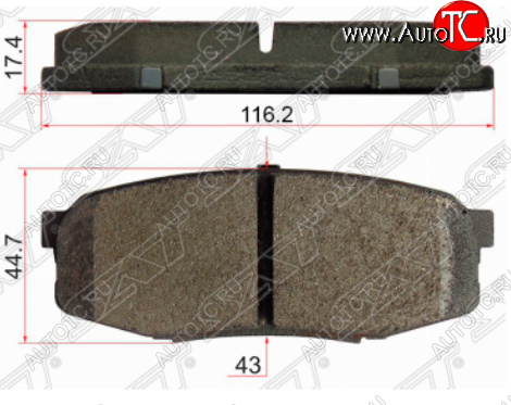 1 399 р. Комплект задних тормозных колодок SAT Toyota Sequoia XK60 дорестайлинг (2007-2017)  с доставкой в г. Майкоп