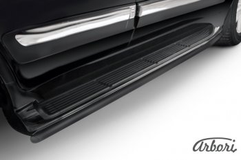 Защита заднего бампера Arbori (черная, 1 труба d42 mm). Lexus LX570 J200 1-ый рестайлинг (2012-2015)