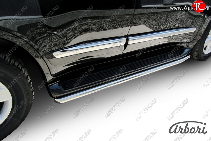 18 206 р. Защита штатных порогов Arbori (нержавейка, d57 mm). Lexus LX570 J200 1-ый рестайлинг (2012-2015)  с доставкой в г. Майкоп