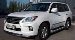 20 999 р. Защита переднего бампера (2 трубыØ76 и 42 мм, нержавейка) SLITKOFF  Lexus LX570  J200 (2012-2015) 1-ый рестайлинг  с доставкой в г. Майкоп. Увеличить фотографию 4