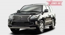 Защита переднего бампера двойная Souz-96 (d60/42) Lexus LX570 J200 1-ый рестайлинг (2012-2015)