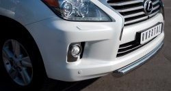 16 749 р. Одинарная защита переднего бампера диаметром 76 мм SLITKOFF Lexus LX570 J200 1-ый рестайлинг (2012-2015)  с доставкой в г. Майкоп. Увеличить фотографию 2