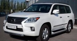 16 749 р. Одинарная защита переднего бампера диаметром 76 мм SLITKOFF Lexus LX570 J200 1-ый рестайлинг (2012-2015)  с доставкой в г. Майкоп. Увеличить фотографию 4