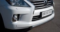 12 999 р. Защита переднего бампера (Ø75х42 мм, нержавейка) Russtal Lexus LX570 J200 1-ый рестайлинг (2012-2015)  с доставкой в г. Майкоп. Увеличить фотографию 2