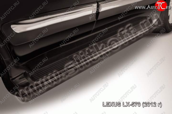12 549 р. Защита штатного порога из трубы d42 Slitkoff Lexus LX570 J200 1-ый рестайлинг (2012-2015) (Цвет: серебристый)  с доставкой в г. Майкоп
