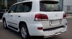 20 949 р. Защита заднего бампера (2 трубы Ø76 и 42 мм, нержавейка) SLITKOFF  Lexus LX570  J200 (2012-2015) 1-ый рестайлинг  с доставкой в г. Майкоп. Увеличить фотографию 3