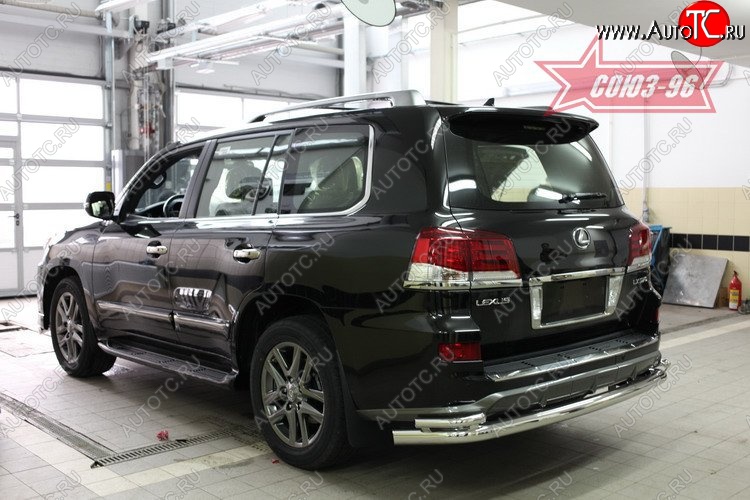 6 893 р. Двойная защита заднего бампера Souz-96 (d76/42) Lexus LX570 J200 1-ый рестайлинг (2012-2015)  с доставкой в г. Майкоп