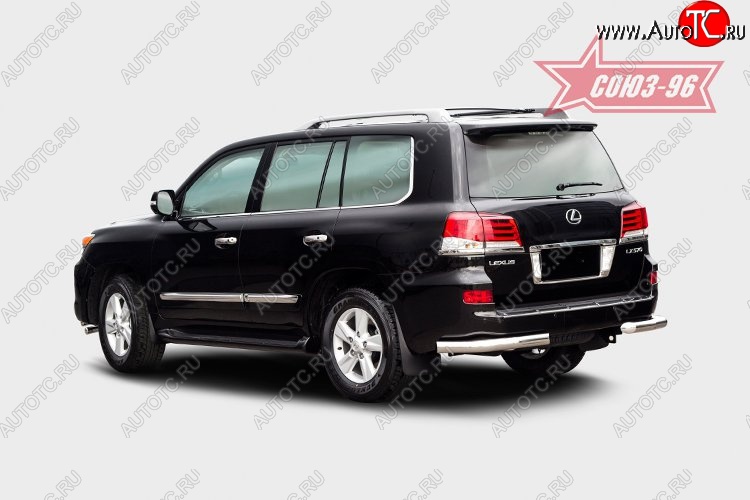 6 349 р. Защита заднего бампера из боковых уголков (d76) Souz-96 Lexus LX570 J200 1-ый рестайлинг (2012-2015)  с доставкой в г. Майкоп