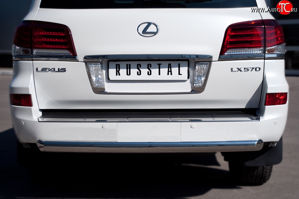16 749 р. Одинарная защита заднего бампера из трубы диаметром 76 мм SLITKOFF Lexus LX570 J200 1-ый рестайлинг (2012-2015)  с доставкой в г. Майкоп