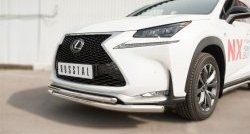 18 699 р. Защита переднего бампера (2 трубыØ63 и 42 мм, нержавейка) SLITKOFF  Lexus NX200T  Z10 (2014-2017)  с доставкой в г. Майкоп. Увеличить фотографию 2