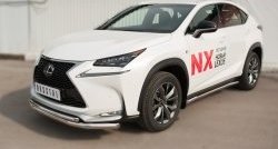 18 699 р. Защита переднего бампера (2 трубыØ63 и 42 мм, нержавейка) SLITKOFF  Lexus NX200T  Z10 (2014-2017)  с доставкой в г. Майкоп. Увеличить фотографию 4