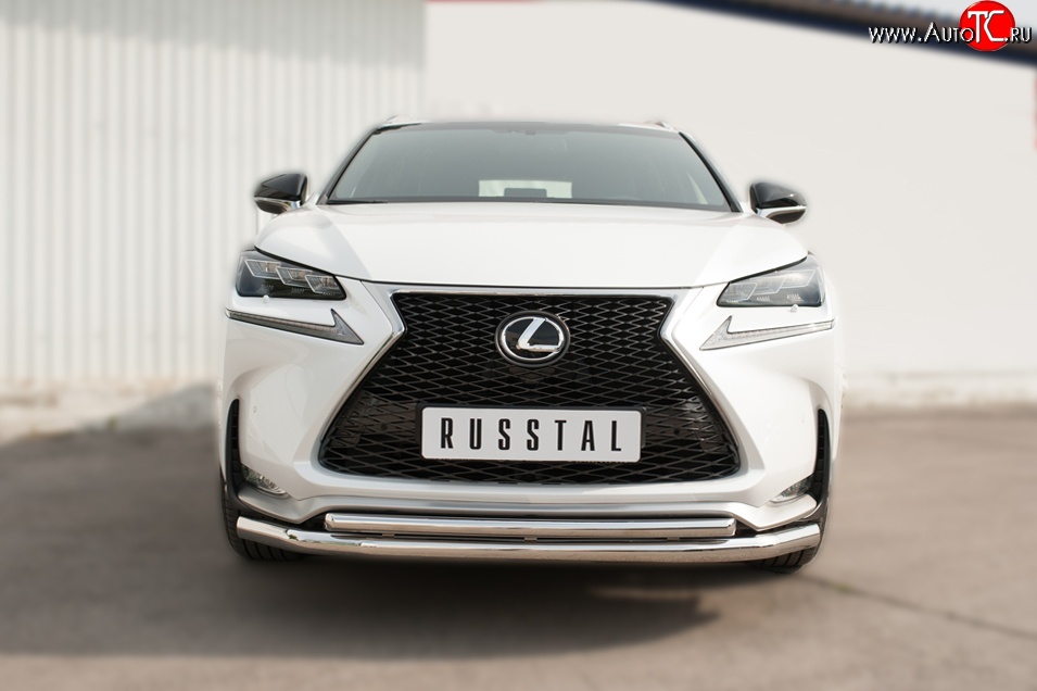 18 699 р. Защита переднего бампера (2 трубыØ63 и 42 мм, нержавейка) SLITKOFF  Lexus NX200T  Z10 (2014-2017)  с доставкой в г. Майкоп