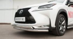 19 899 р. Защита переднего бампера (2 трубыØ75х42 и 63 мм, нержавейка) SLITKOFF  Lexus NX200T  Z10 (2014-2017)  с доставкой в г. Майкоп. Увеличить фотографию 2