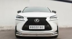 Защита переднего бампера (2 трубыØ75х42 и 63 мм, нержавейка) SLITKOFF Lexus NX200T  Z10 (2014-2017)