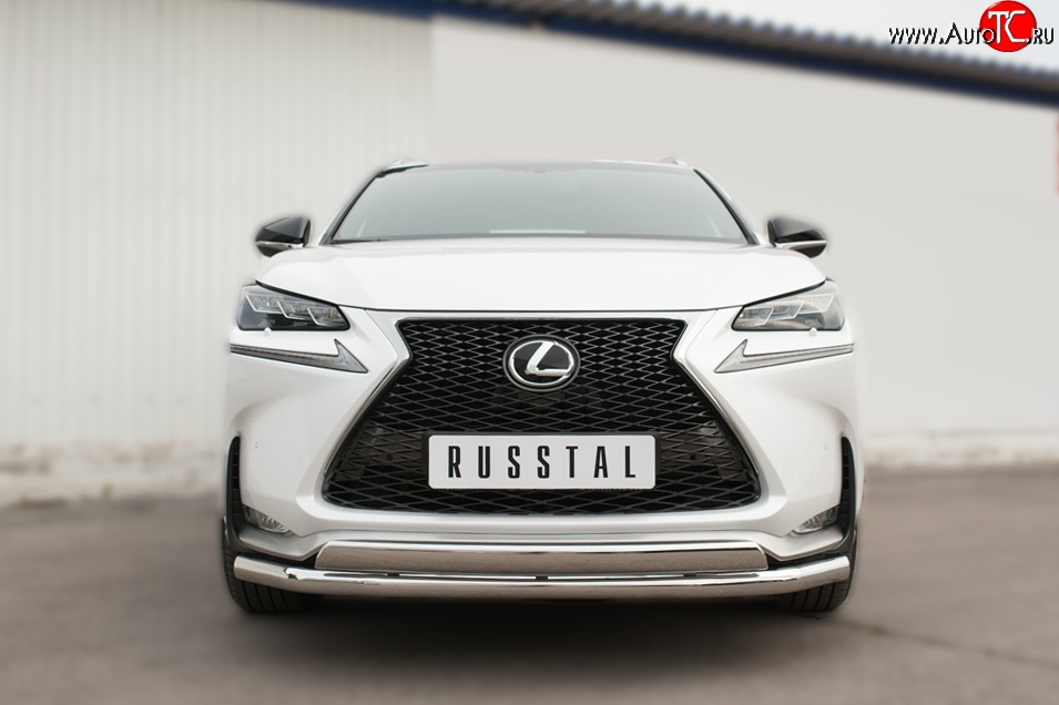 19 899 р. Защита переднего бампера (2 трубыØ75х42 и 63 мм, нержавейка) SLITKOFF  Lexus NX200T  Z10 (2014-2017)  с доставкой в г. Майкоп