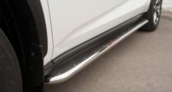 77 999 р. Широкая защита порогов F SPORT Russtal Lexus NX200T Z10 (2014-2017) (Текстура поверхности листа №1)  с доставкой в г. Майкоп. Увеличить фотографию 2