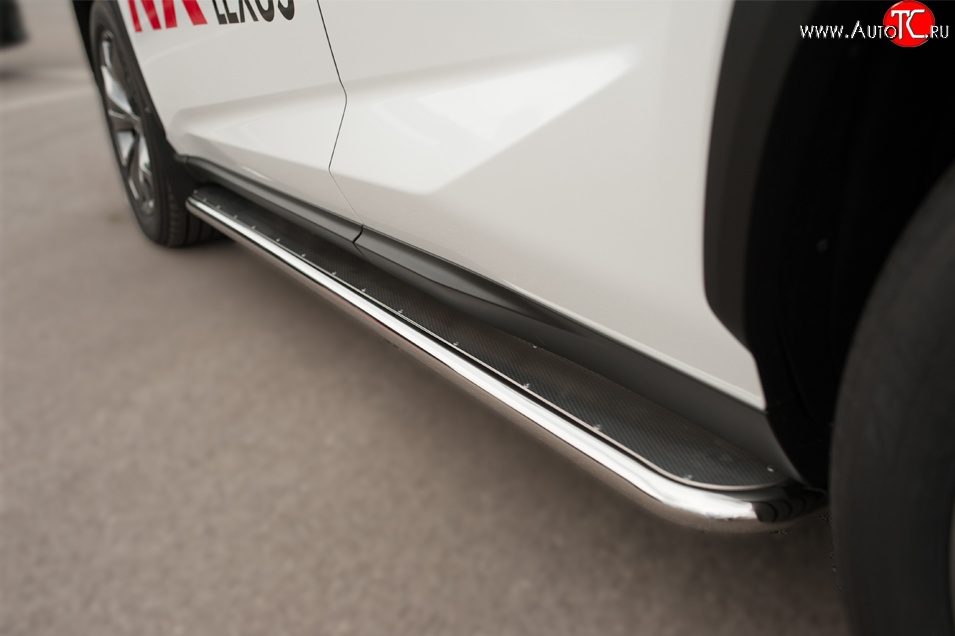 77 999 р. Широкая защита порогов F SPORT Russtal Lexus NX200T Z10 (2014-2017) (Текстура поверхности листа №1)  с доставкой в г. Майкоп