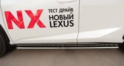 16 649 р. Защита порогов с круглыми вставками для ног из овальной трубы диаметром 75x42 мм F SPORT Russtal Lexus NX200T Z10 (2014-2017)  с доставкой в г. Майкоп. Увеличить фотографию 3