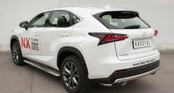 11 599 р. Защита заднего бампера (Ø75x42 мм, нержавейка, F-Sport) Russtal Lexus NX200T Z10 (2014-2017)  с доставкой в г. Майкоп. Увеличить фотографию 4