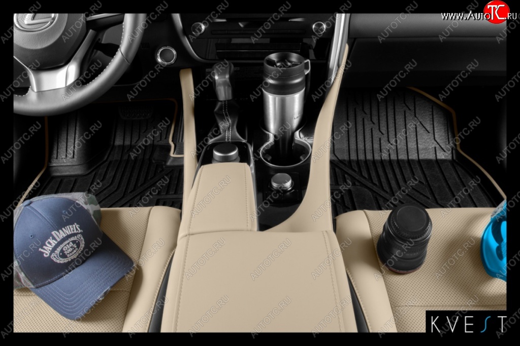 5 999 р. Коврик в салони премиум-класса Kvest (бежевый/серый) Lexus NX200T Z10 (2014-2017)  с доставкой в г. Майкоп