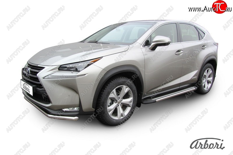 12 509 р. Порожки для ног Arbori Luxe Black Lexus NX300h Z10 дорестайлинг (2014-2017)  с доставкой в г. Майкоп