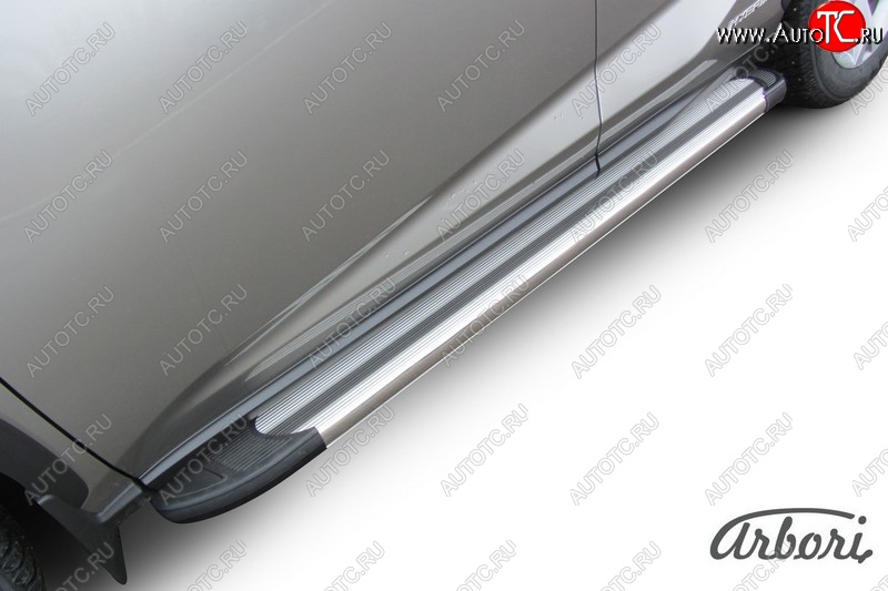 11 789 р. Порожки для ног Arbori Luxe Silver Lexus NX300h Z10 дорестайлинг (2014-2017)  с доставкой в г. Майкоп