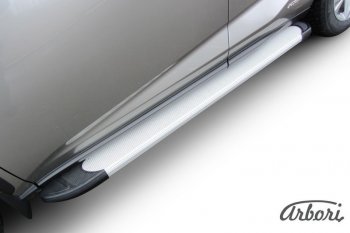 10 979 р. Порожки для ног Arbori Optima Silver Lexus NX300h Z10 дорестайлинг (2014-2017)  с доставкой в г. Майкоп. Увеличить фотографию 2