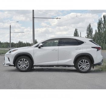 19 399 р. Пороги труба 120х60 Russtal (овал с проступью) Lexus NX300h Z10 дорестайлинг (2014-2017)  с доставкой в г. Майкоп. Увеличить фотографию 3