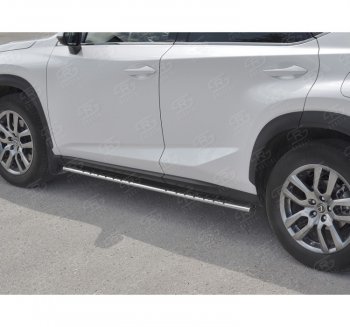 16 649 р. Пороги труба 75х42 Russtal (овал с проступью) Lexus NX300h Z10 дорестайлинг (2014-2017)  с доставкой в г. Майкоп. Увеличить фотографию 3