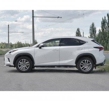 16 649 р. Пороги труба 75х42 Russtal (овал с проступью) Lexus NX300h Z10 дорестайлинг (2014-2017)  с доставкой в г. Майкоп. Увеличить фотографию 4