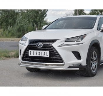 15 849 р. Защита переднего бампера (Ø42 мм, нержавейка) SLITKOFF  Lexus NX300h  Z10 (2014-2017) дорестайлинг  с доставкой в г. Майкоп. Увеличить фотографию 3