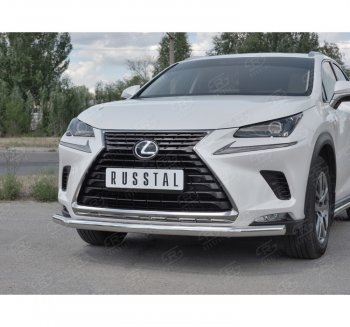 17 849 р. Защита переднего бампера (Ø63 мм, нержавейка) SLITKOFF  Lexus NX300h  Z10 (2014-2017) дорестайлинг  с доставкой в г. Майкоп. Увеличить фотографию 3
