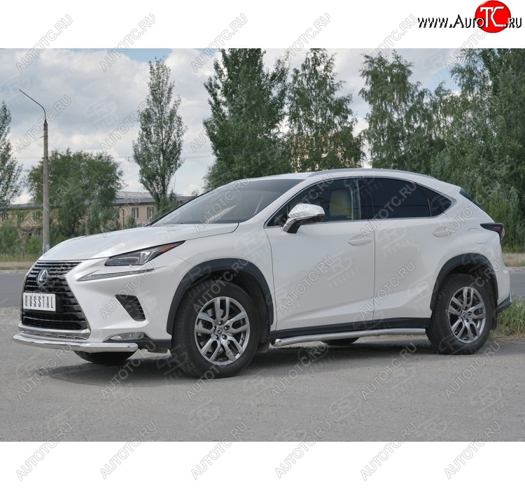 17 849 р. Защита переднего бампера (Ø63 мм, нержавейка) SLITKOFF  Lexus NX300h  Z10 (2014-2017) дорестайлинг  с доставкой в г. Майкоп