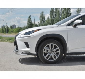 18 949 р. Защита переднего бампера (2 трубы Ø42 мм, нержавейка) SLITKOFF  Lexus NX300h  Z10 (2014-2017) дорестайлинг  с доставкой в г. Майкоп. Увеличить фотографию 2