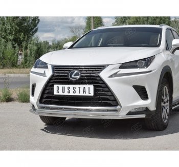 18 949 р. Защита переднего бампера (2 трубы Ø42 мм, нержавейка) SLITKOFF  Lexus NX300h  Z10 (2014-2017) дорестайлинг  с доставкой в г. Майкоп. Увеличить фотографию 3