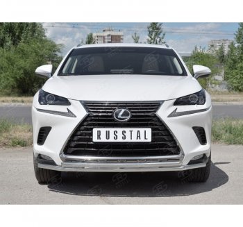 18 949 р. Защита переднего бампера (2 трубы Ø42 мм, нержавейка) SLITKOFF  Lexus NX300h  Z10 (2014-2017) дорестайлинг  с доставкой в г. Майкоп. Увеличить фотографию 4