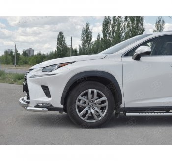 25 599 р. Защита переднего бампера (Ø63 мм с клыками, нержавейка) SLITKOFF  Lexus NX300h  Z10 (2014-2017) дорестайлинг  с доставкой в г. Майкоп. Увеличить фотографию 2