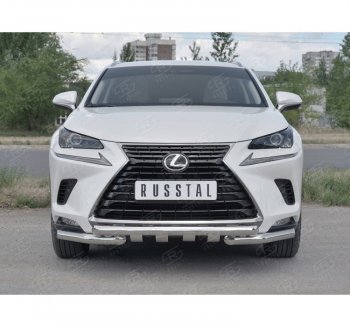 25 599 р. Защита переднего бампера (Ø63 мм с клыками, нержавейка) SLITKOFF  Lexus NX300h  Z10 (2014-2017) дорестайлинг  с доставкой в г. Майкоп. Увеличить фотографию 4