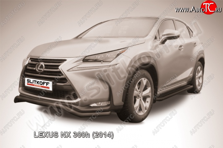 9 999 р. Защита переднего бампера из трубы d57 Slitkoff (волна)  Lexus NX300h  Z10 (2014-2017) дорестайлинг (Цвет: серебристый)  с доставкой в г. Майкоп