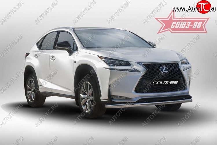 17 414 р. Защита переднего бампера одинарная F-Sport Souz-96 (d60). Lexus NX200 Z10 дорестайлинг (2014-2017)  с доставкой в г. Майкоп